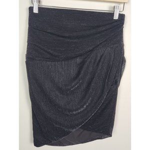 IRO Paris Women's Sz. M/38 Black Shimmer Tulip Hem Short Skirt
